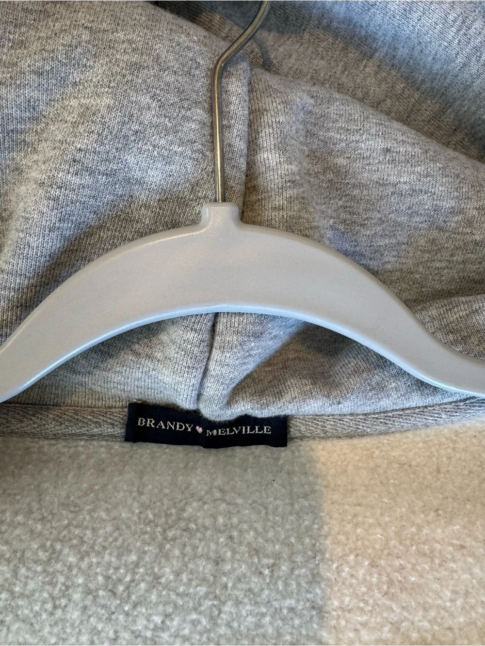 Brandy Melville Heather Gray Full-Zip Hooded Sweatshirt A4